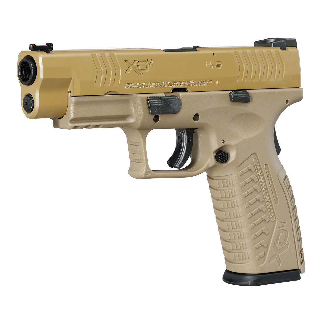 Wei-ETech Springfield Armory XDM 4.5 mit Metallschlitten GBB 6mm BB Flat Dark Earth