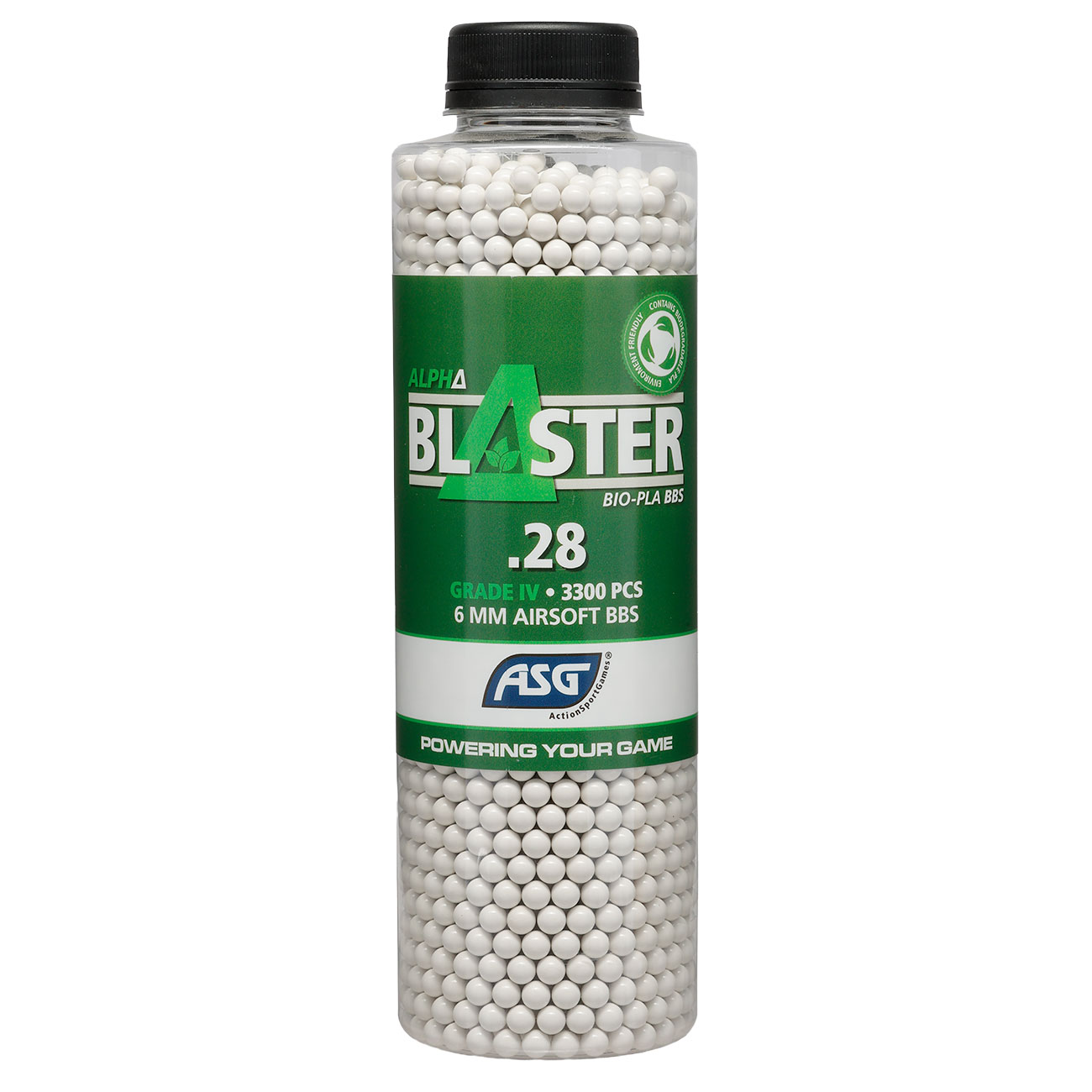 ASG Alpha Blaster Bio PLA Grade IV Precision BBs 0,28g 3.300er Flasche weiss