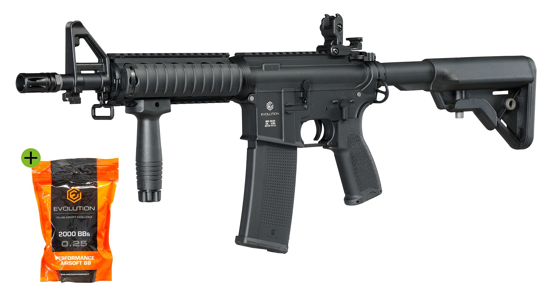 Evolution Airsoft M4 Recon S MK18 MOD 0 Carbontech AEG 6mm BB schwarz