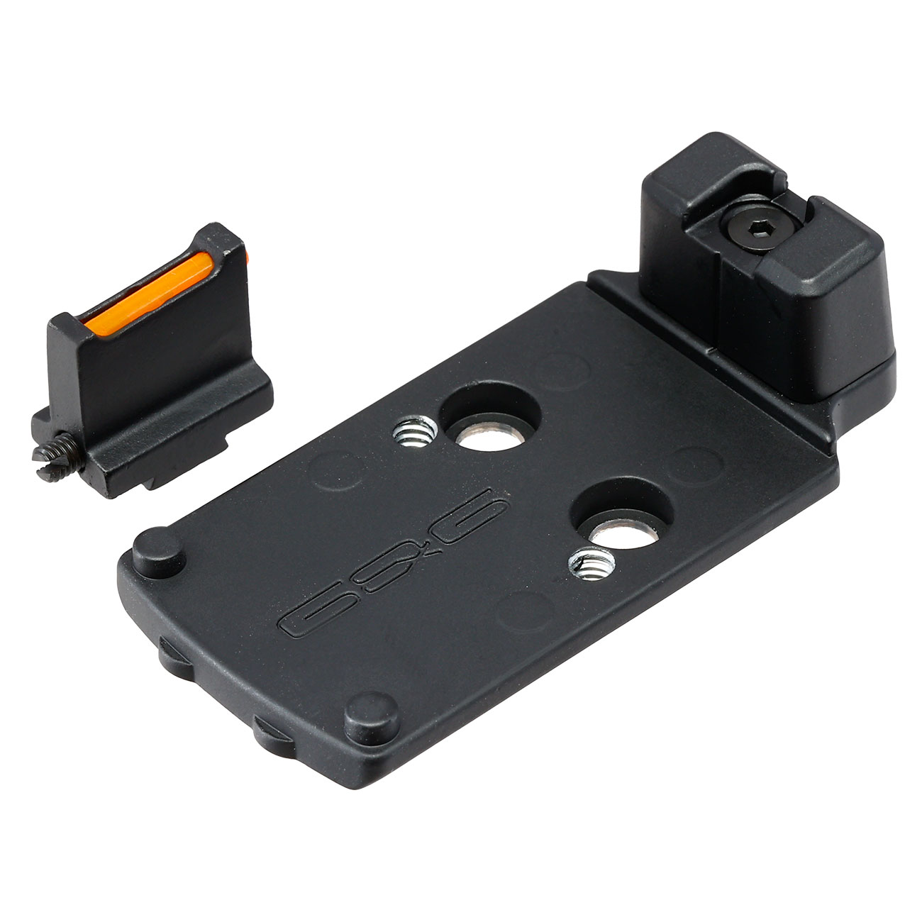 G&G Aluminium RMR Sight Direkthalterung inkl. Visierung vorne schwarz f. G&G STP45 / 2024 CP GBB Serie