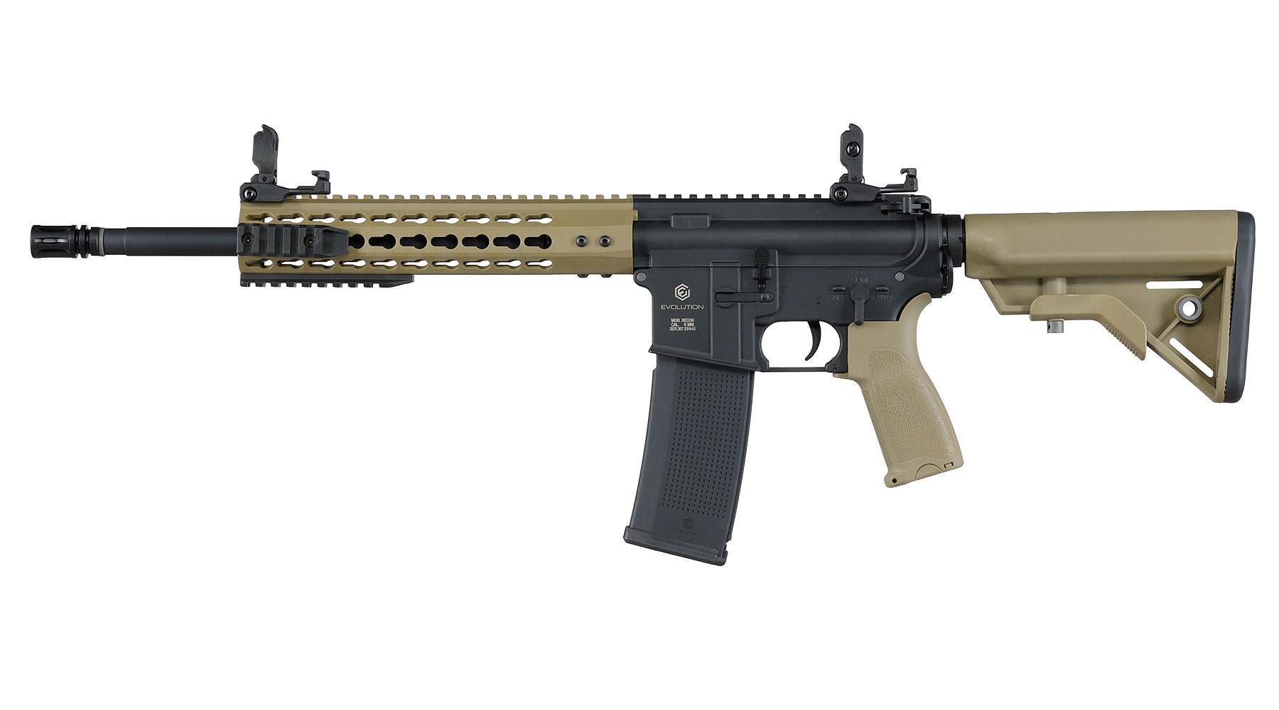 Evolution Airsoft M4 Recon S 14.5 Zoll Carbontech AEG 6mm BB Black 'n' Tan Bild 2