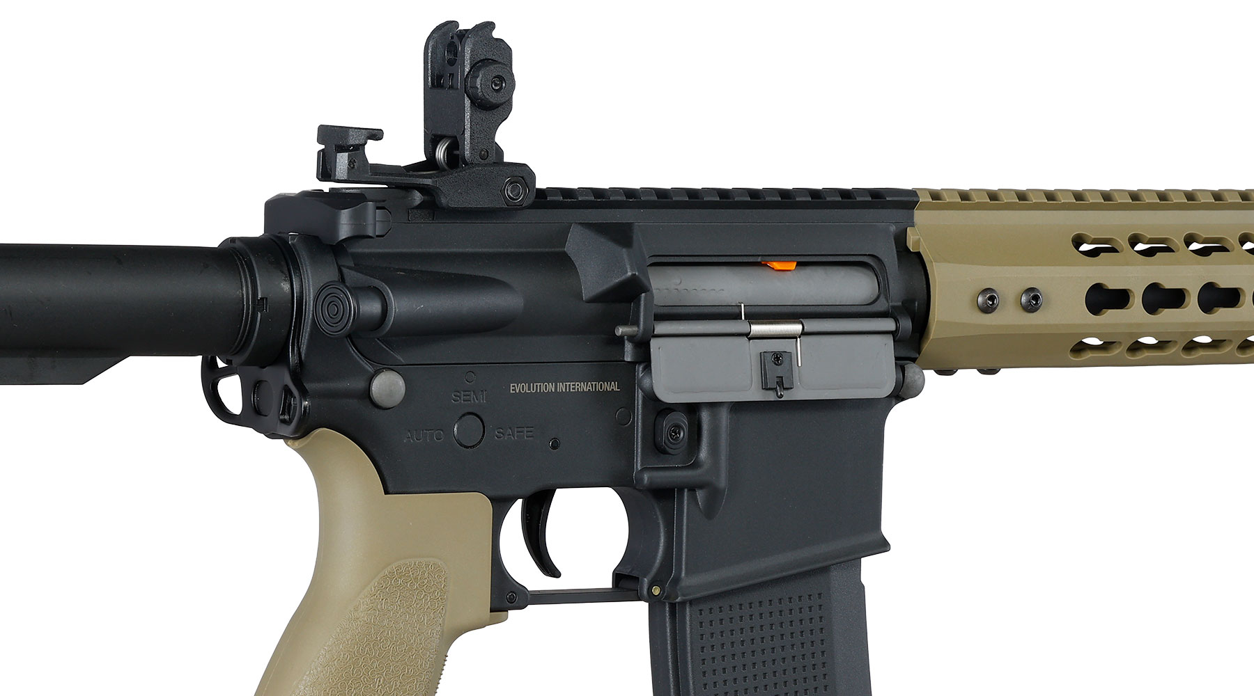 Evolution Airsoft M4 Recon S 14.5 Zoll Carbontech AEG 6mm BB Black 'n' Tan Bild 9