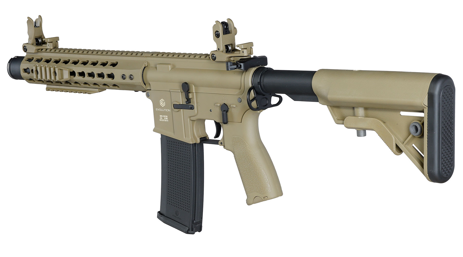 Evolution Airsoft M4 Recon S 10 Amplified Carbontech AEG 6mm BB tan Bild 11