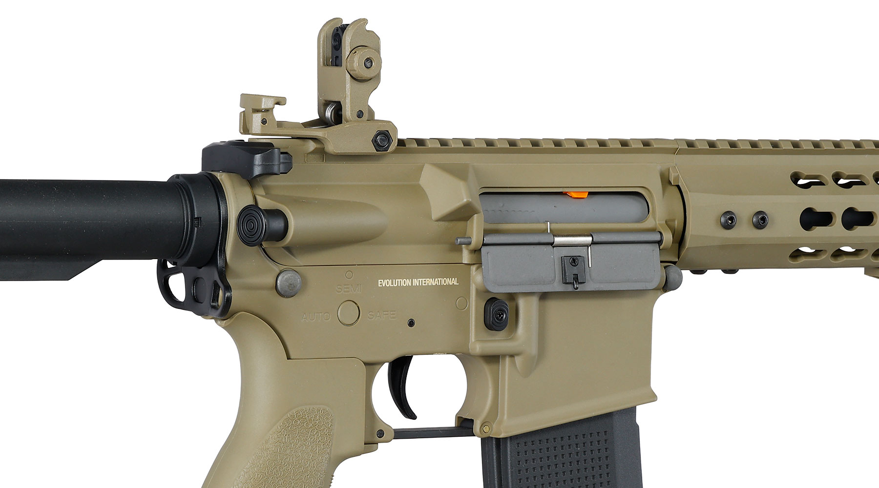 Evolution Airsoft M4 Recon S 10 Amplified Carbontech AEG 6mm BB tan Bild 9