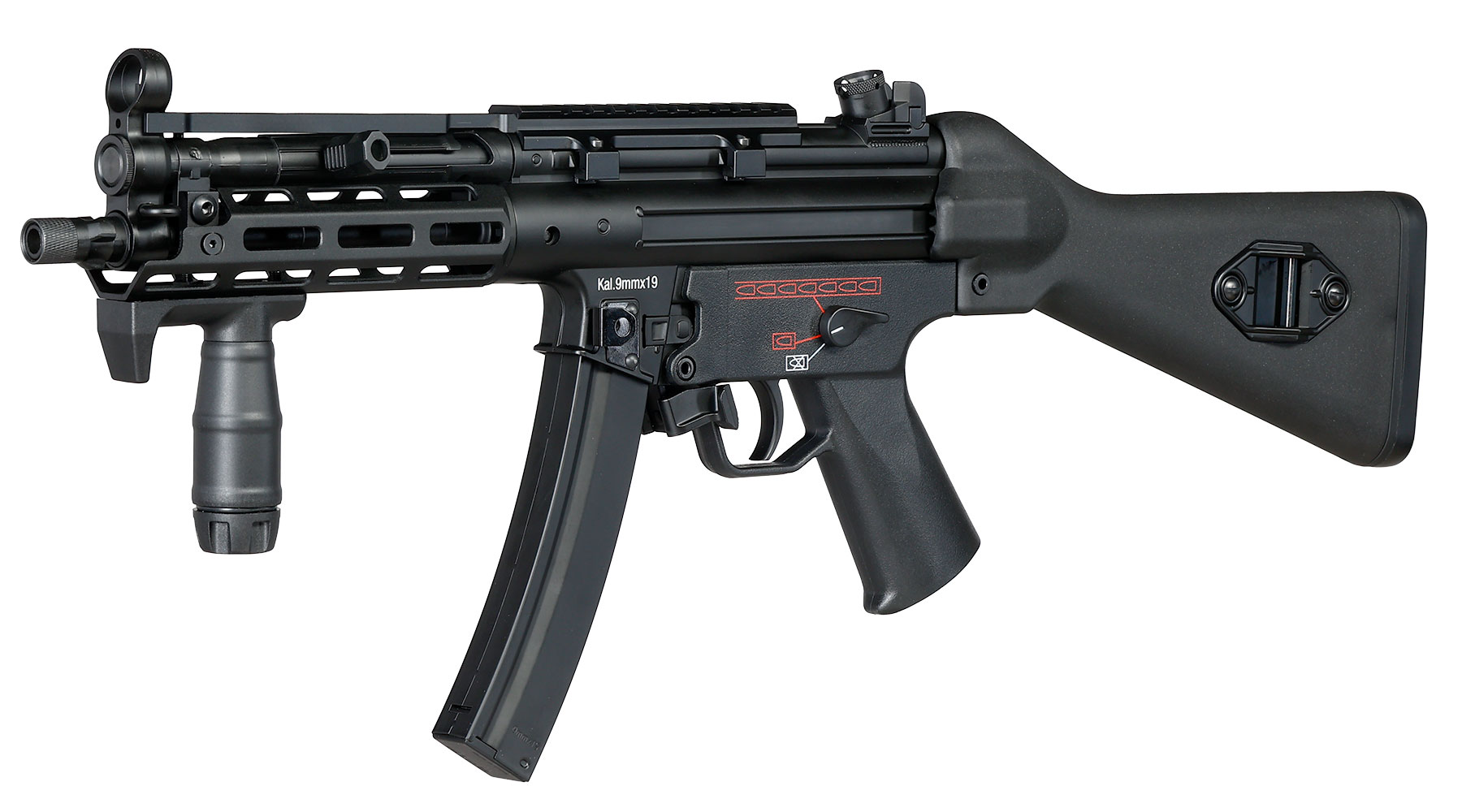 Heckler & Koch MP5 Sportsline EyeTrace Vollmetall Airsoft ECU-Mosfet S-AEG 6mm BB schwarz