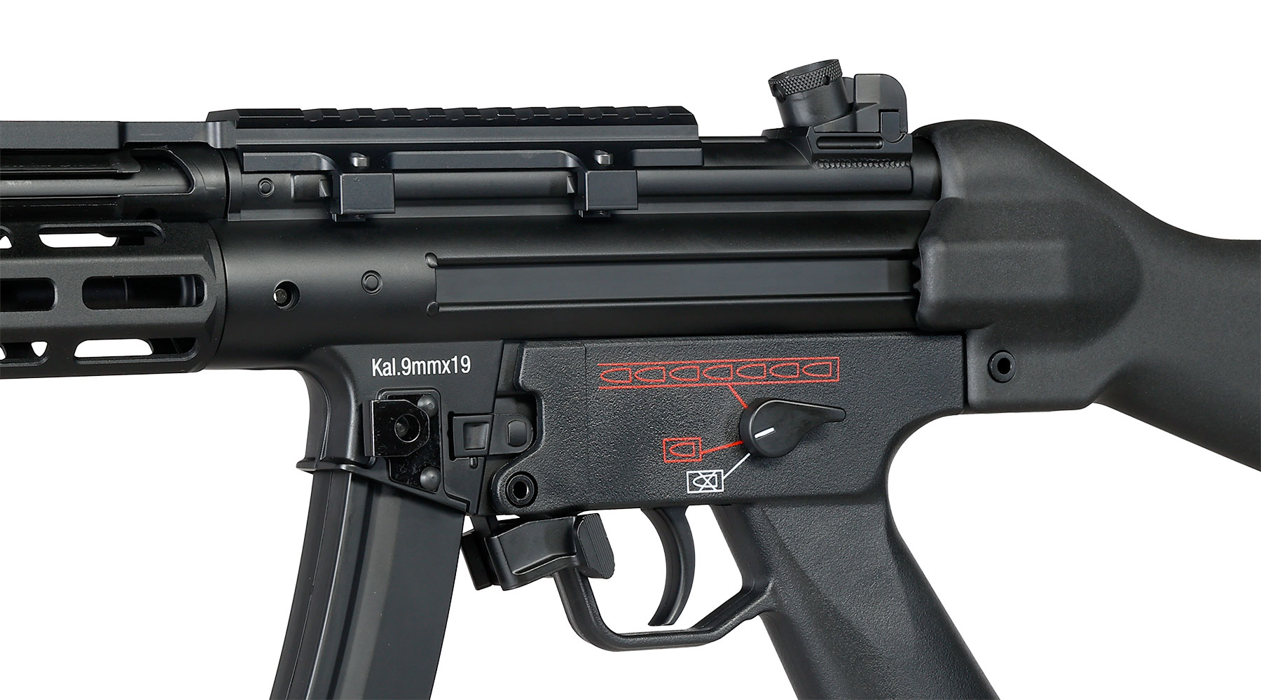Heckler & Koch MP5 Sportsline EyeTrace Vollmetall Airsoft ECU-Mosfet S-AEG 6mm BB schwarz Bild 6