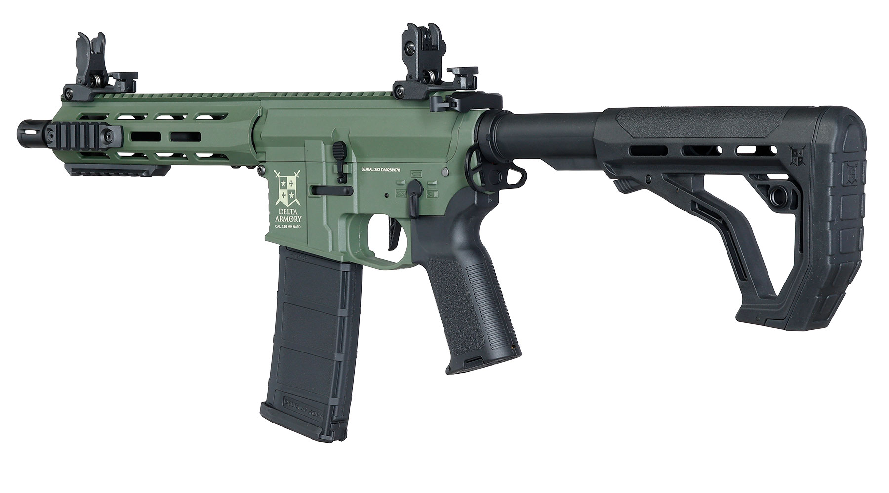Delta Armory M4 AR15 Charlie M-LOK 8 Zoll Eagle ETU Mosfet S-AEG 6mm BB oliv Bild 11