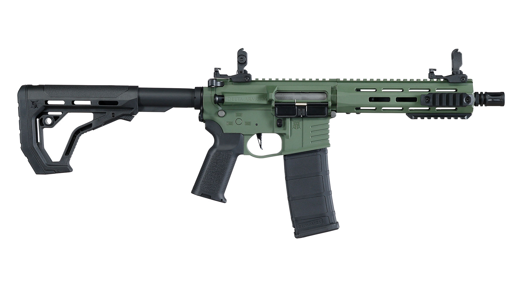 Delta Armory M4 AR15 Charlie M-LOK 8 Zoll Eagle ETU Mosfet S-AEG 6mm BB oliv Bild 3