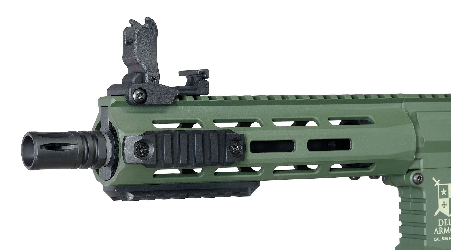 Delta Armory M4 AR15 Charlie M-LOK 8 Zoll Eagle ETU Mosfet S-AEG 6mm BB oliv Bild 7