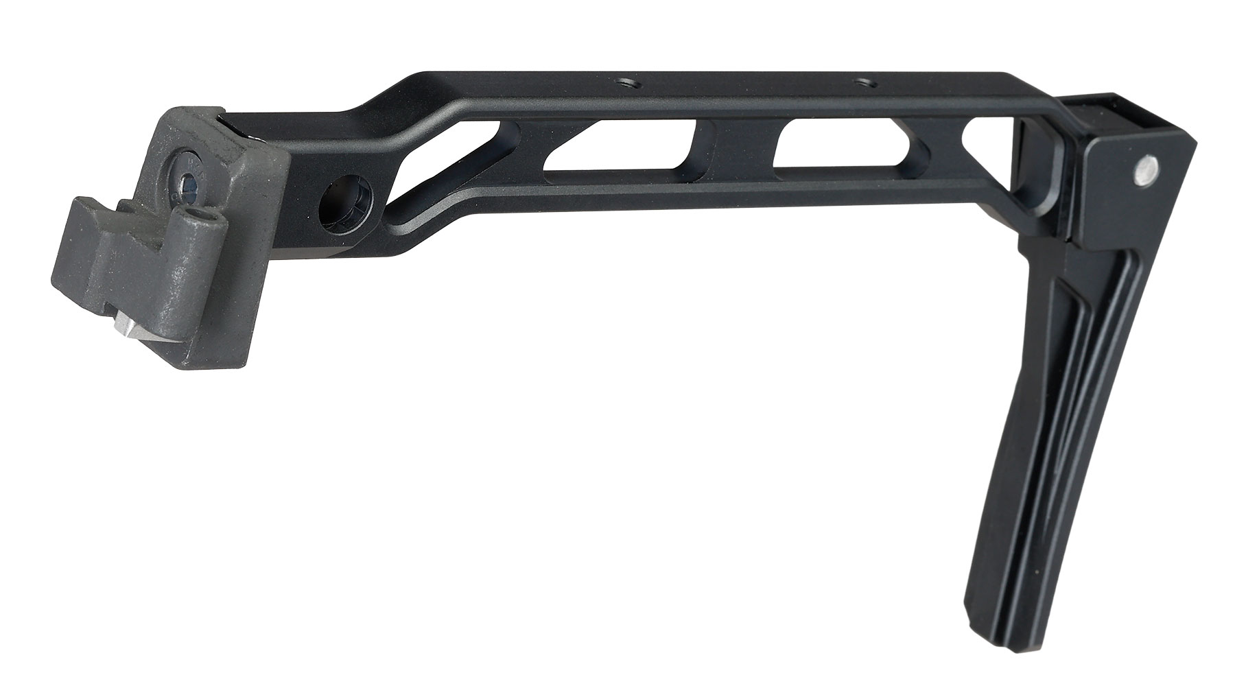 5KU Aluminium Curved Skeleton Klappschaft f. AK-Gewehre mit Klappschaftaufnahme schwarz