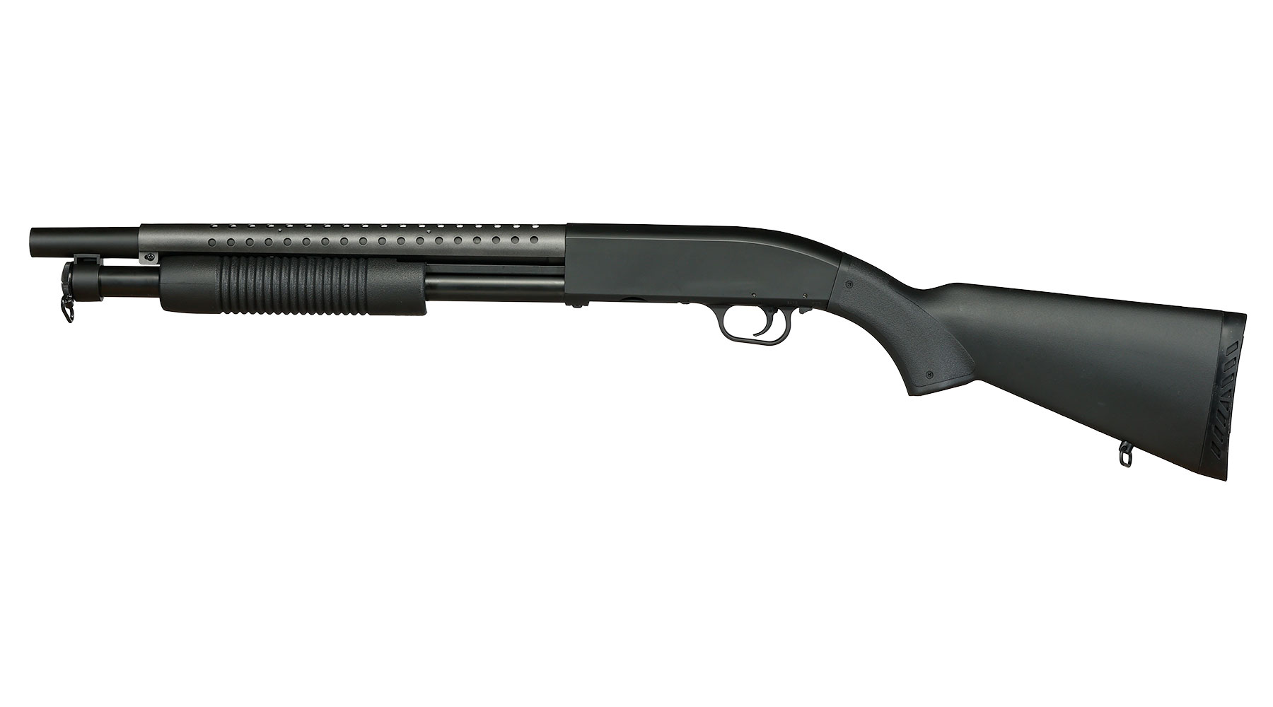 D.E. M500 Combat Shotgun Fixed Stock Version Springer 6mm BB schwarz Bild 1