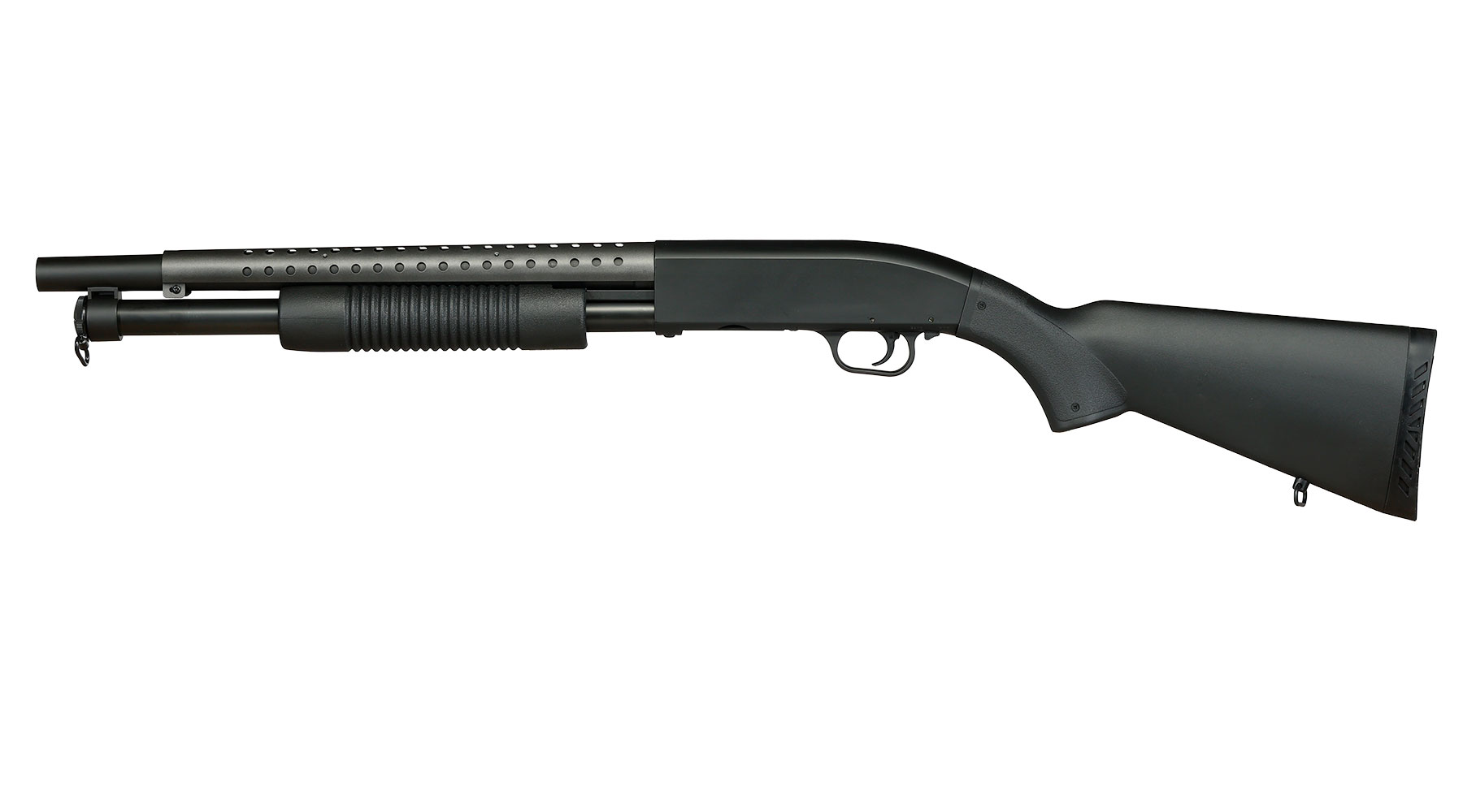 D.E. M500 Combat Shotgun Fixed Stock Version Springer 6mm BB schwarz Bild 2