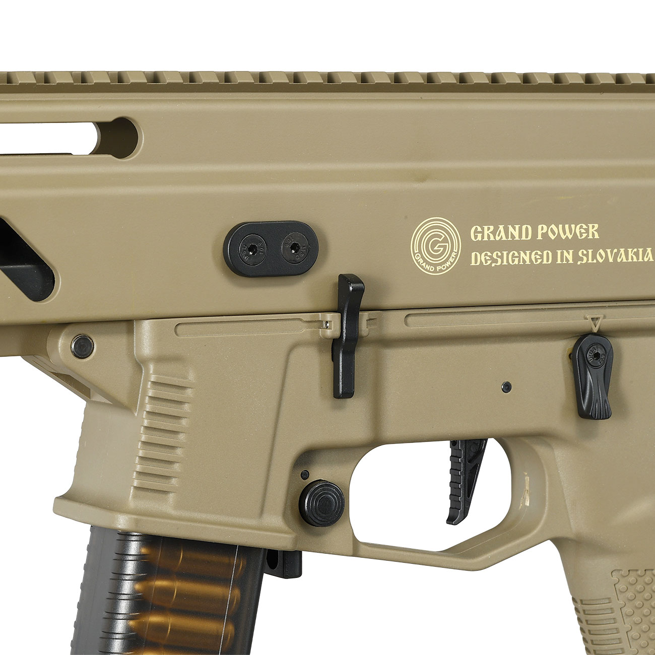 Delta Armory Grand Power Stribog SP10A3 Charlie Eagle ETU Mosfet S-AEG 6mm BB Full tan - Upgraded Version Bild 6