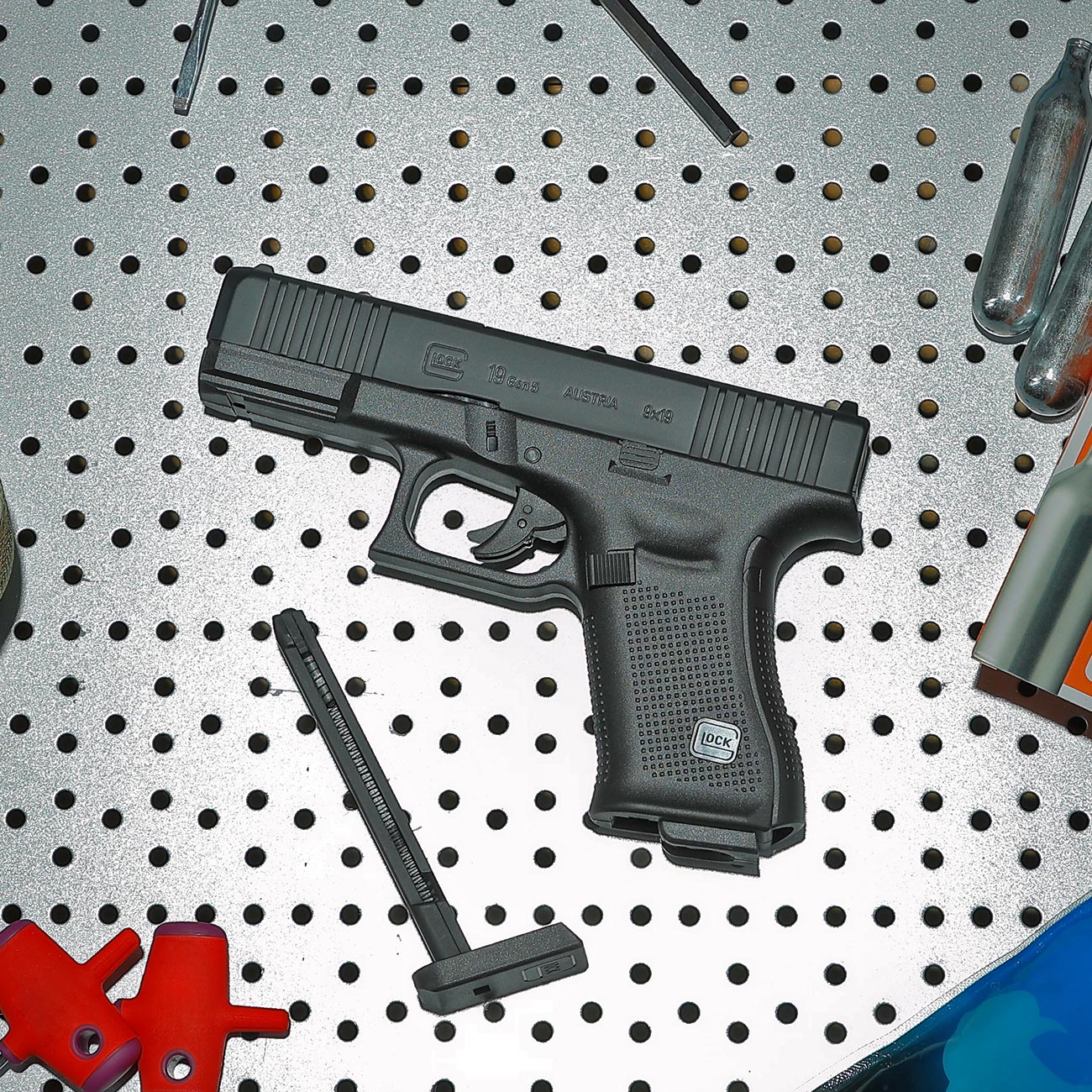 Glock 19 Gen. 5 Airsoft mit Metallschlitten CO2 NBB 6mm BB schwarz Bild 1