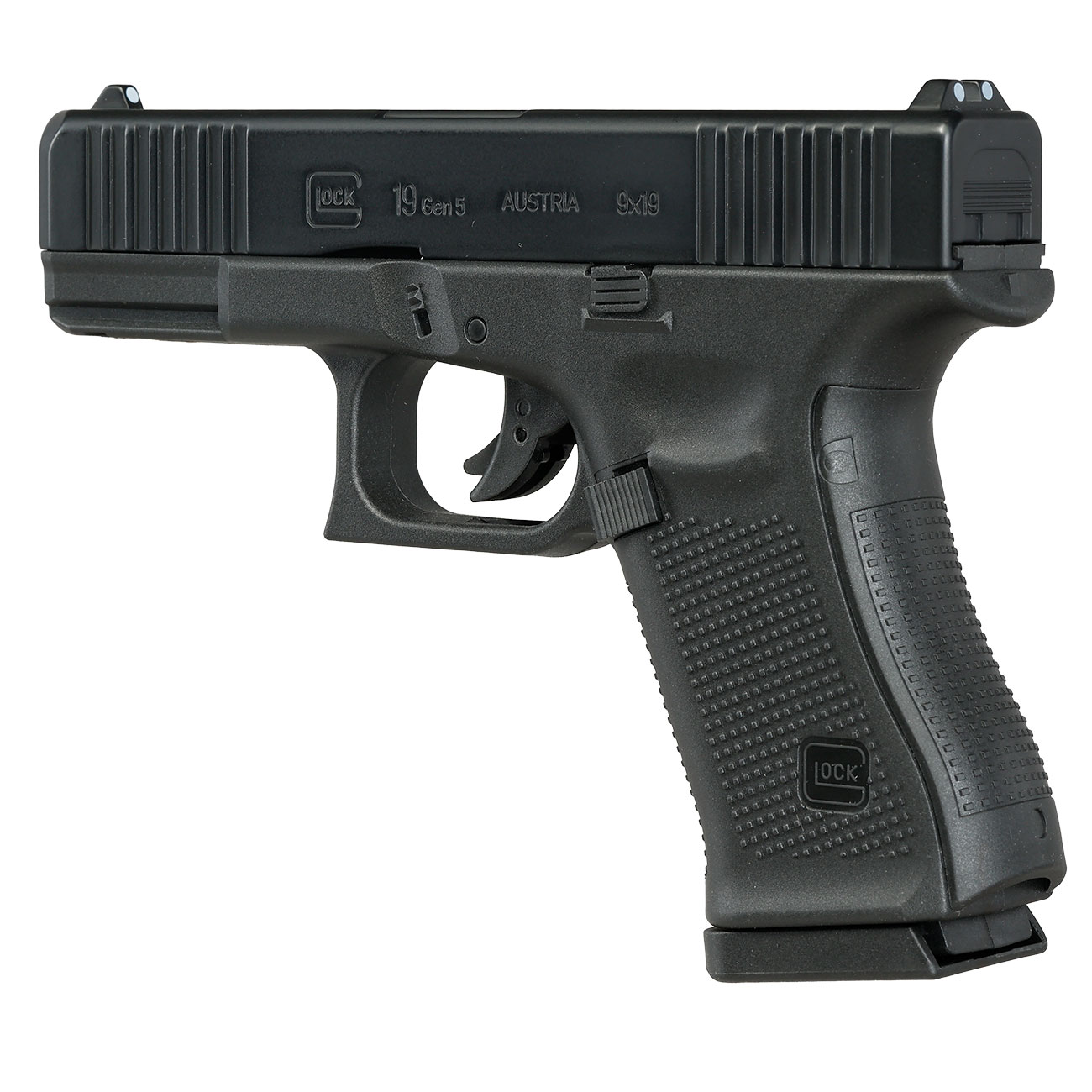 Glock 19 Gen. 5 Airsoft mit Metallschlitten CO2 NBB 6mm BB schwarz Bild 10