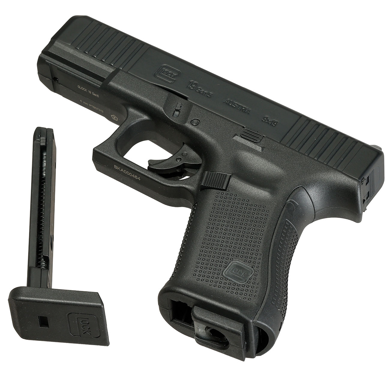 Glock 19 Gen. 5 Airsoft mit Metallschlitten CO2 NBB 6mm BB schwarz Bild 6