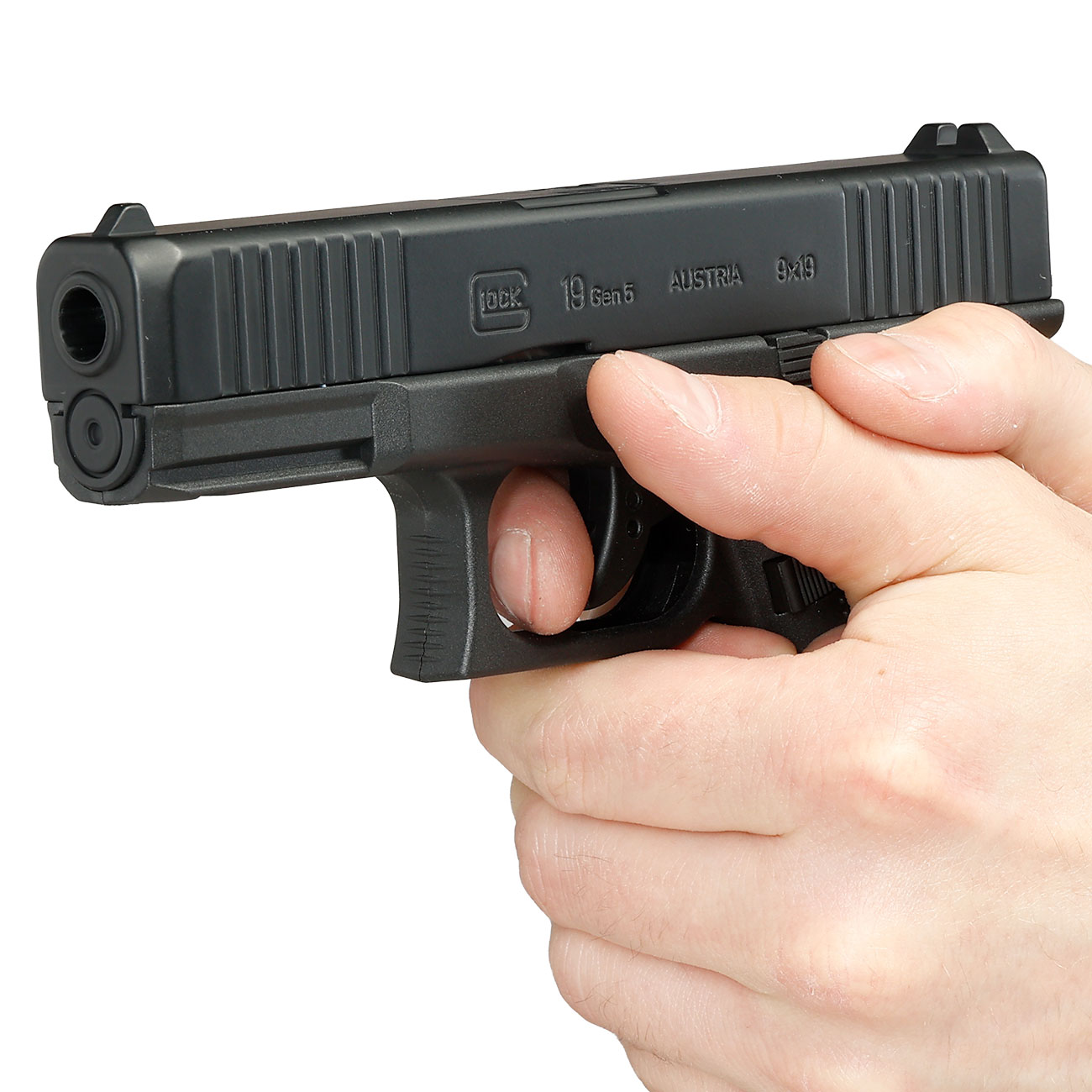 Glock 19 Gen. 5 Airsoft mit Metallschlitten CO2 NBB 6mm BB schwarz Bild 7