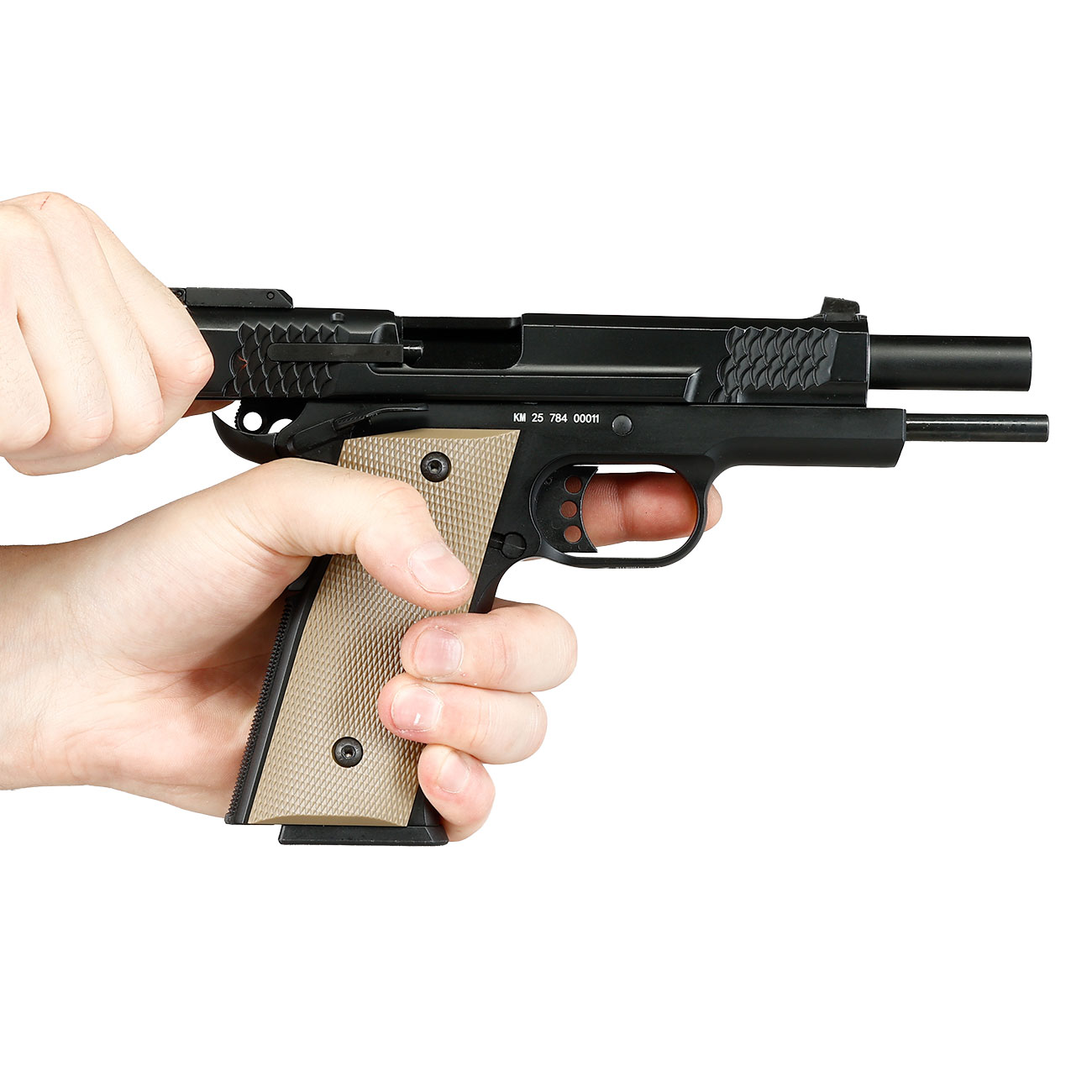 Double Bell M945 Vollmetall GBB 6mm BB schwarz inkl. Pistolenkoffer Bild 11