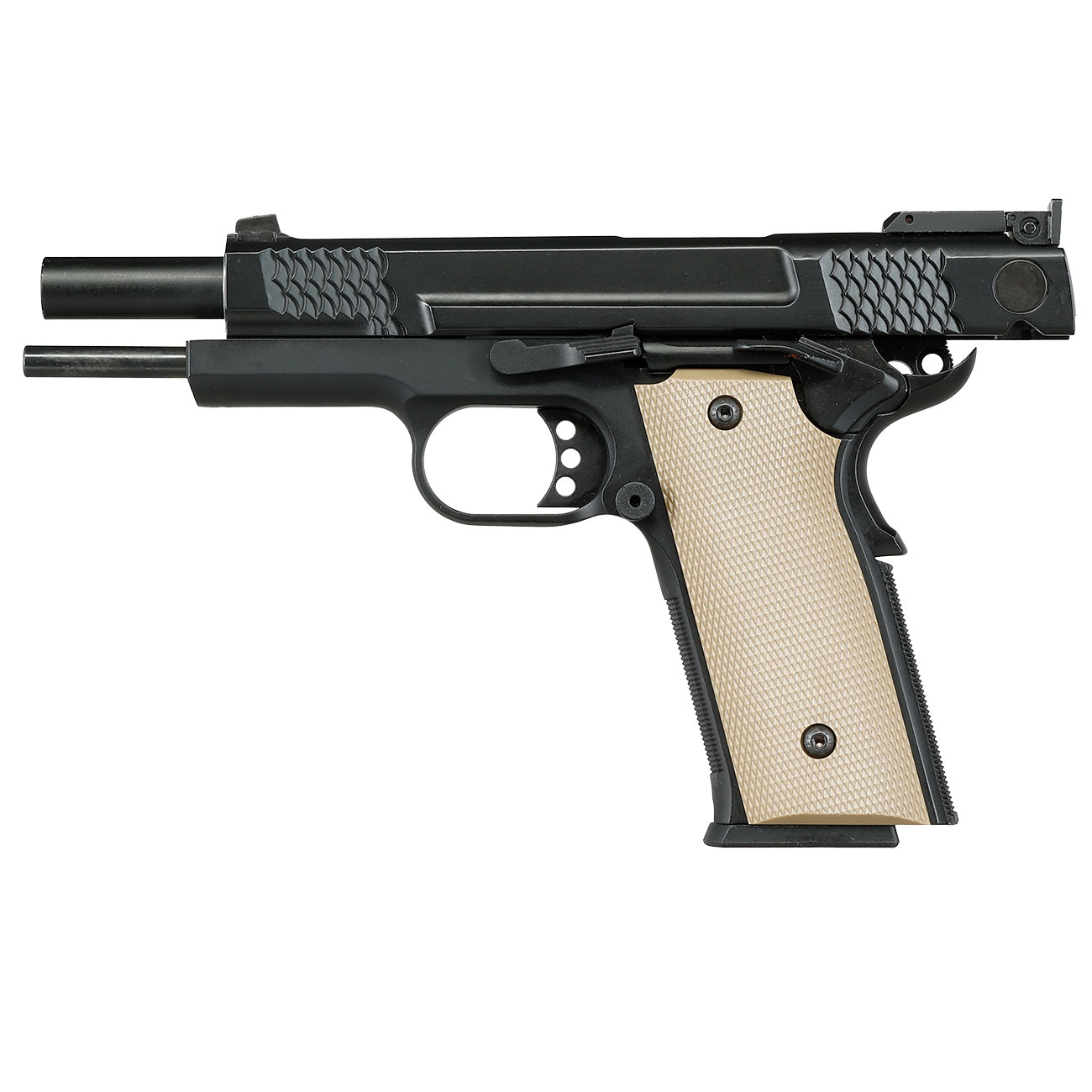 Double Bell M945 Vollmetall GBB 6mm BB schwarz inkl. Pistolenkoffer Bild 4