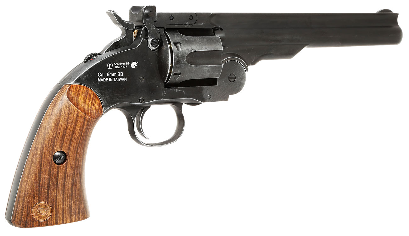 ASG Schofield 1877 6 Zoll Revolver Vollmetall CO2 6mm BB Aging Black Bild 3