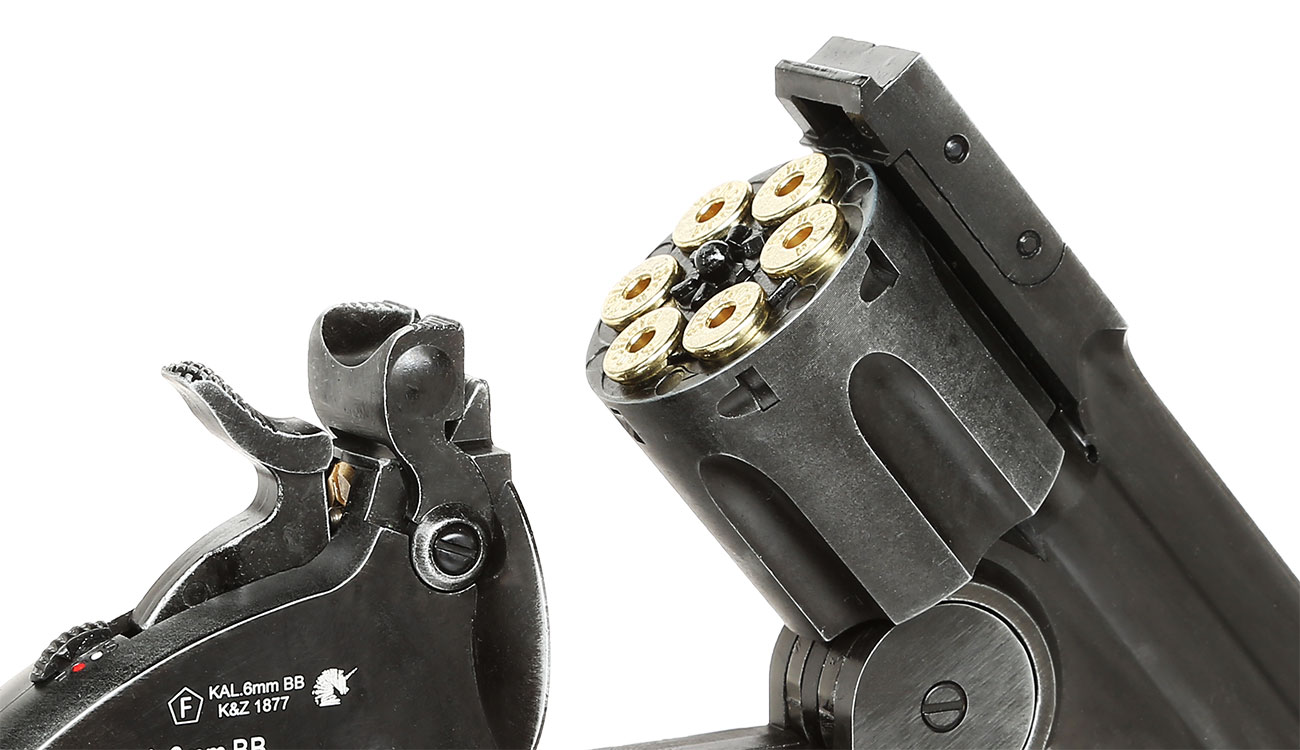 ASG Schofield 1877 6 Zoll Revolver Vollmetall CO2 6mm BB Aging Black Bild 1