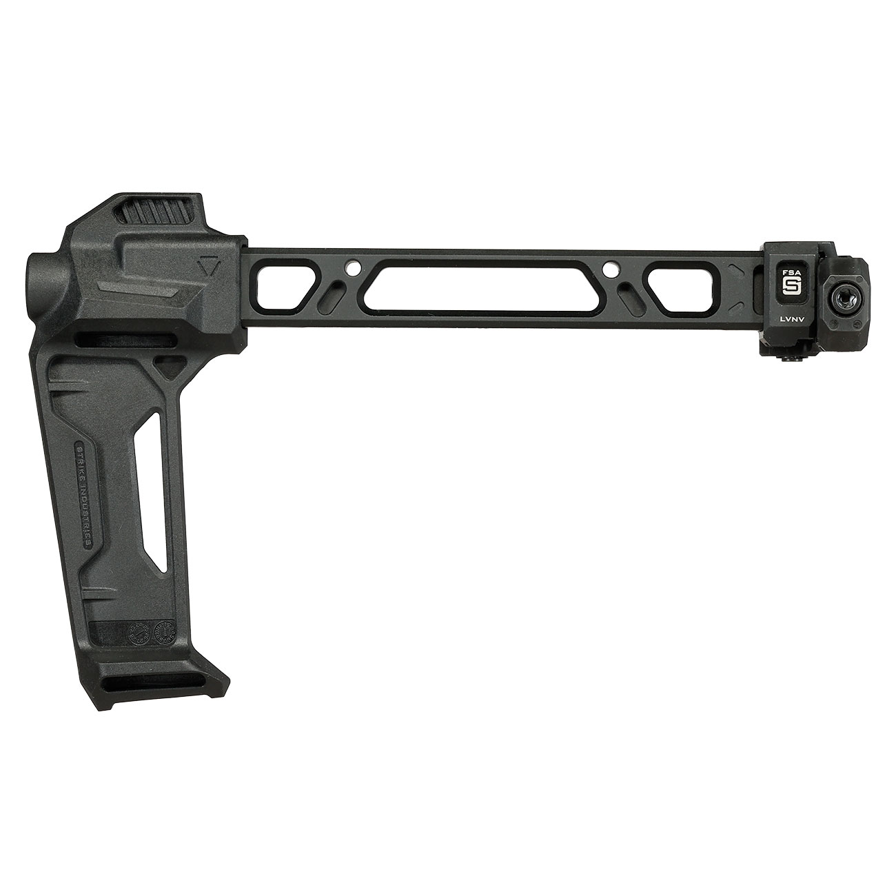 Strike Industries Single Folding Adapter Schaft mit FSA Stabilisator f. 20 - 22 mm Schienen schwarz Bild 2