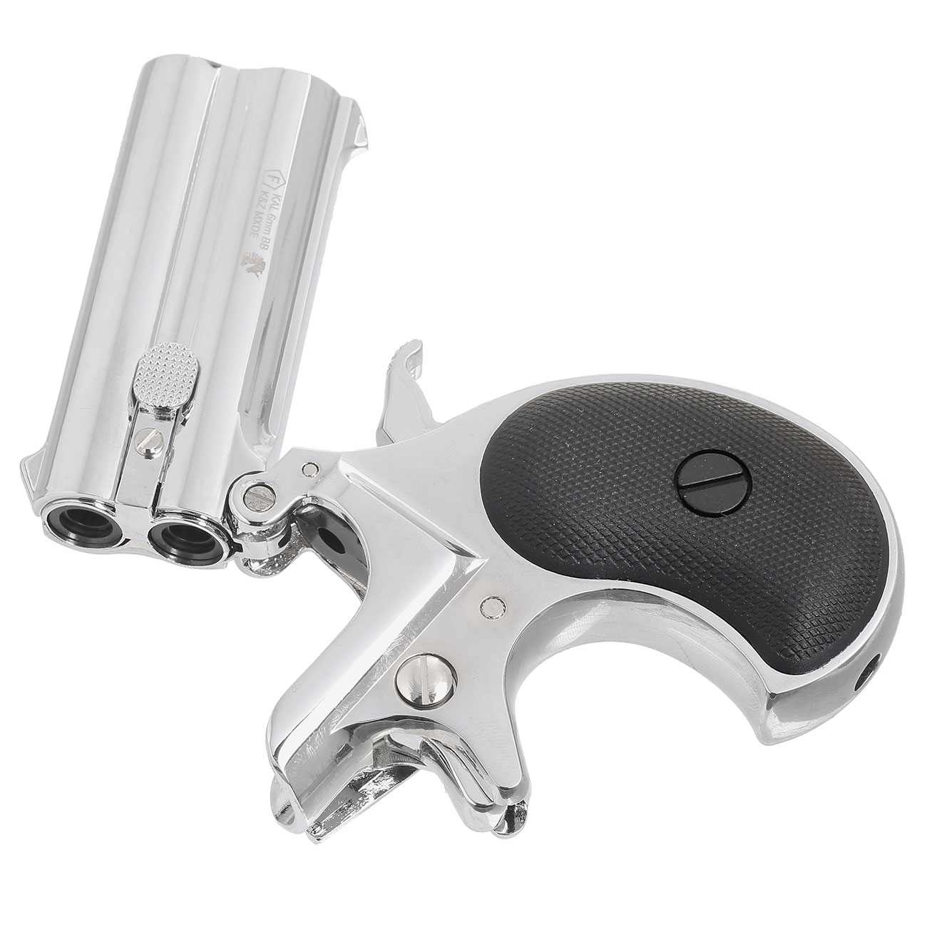 MaxTact Derringer Double Barrel Vollmetall Gas 6mm BB silber Bild 5