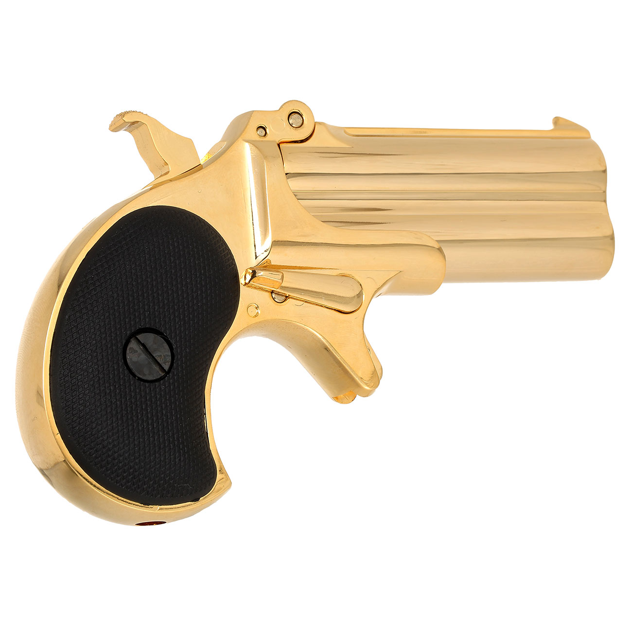 MaxTact Derringer Double Barrel Vollmetall Gas 6mm BB gold Bild 3