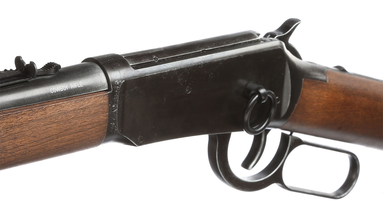 Legends Western Cowboy Rifle mit Hlsenauswurf Vollmetall CO2 6mm BB - Holzoptik Used Look Bild 1