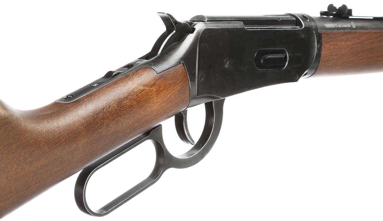 Legends Western Cowboy Rifle mit Hlsenauswurf Vollmetall CO2 6mm BB - Holzoptik Used Look Bild 1
