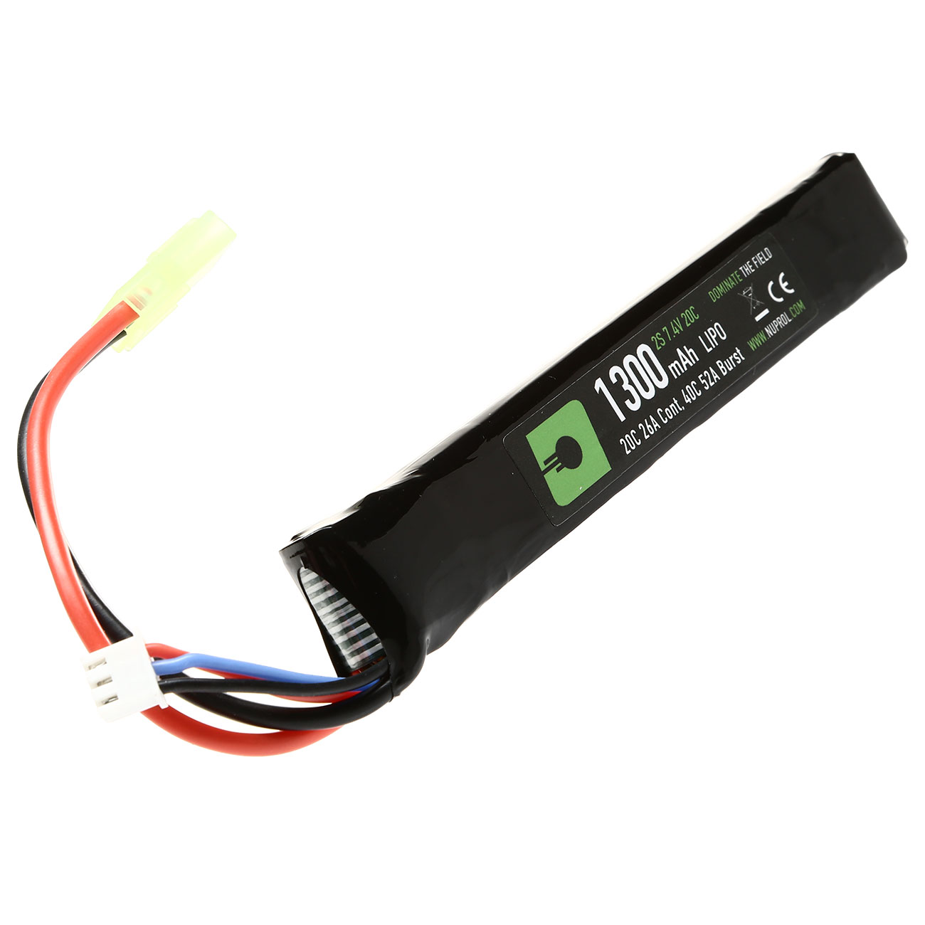 Nuprol Power Series LiPo Akku 7,4V 1300mAh 20C / 40C Stick-Type m. Mini-Tam Anschluss