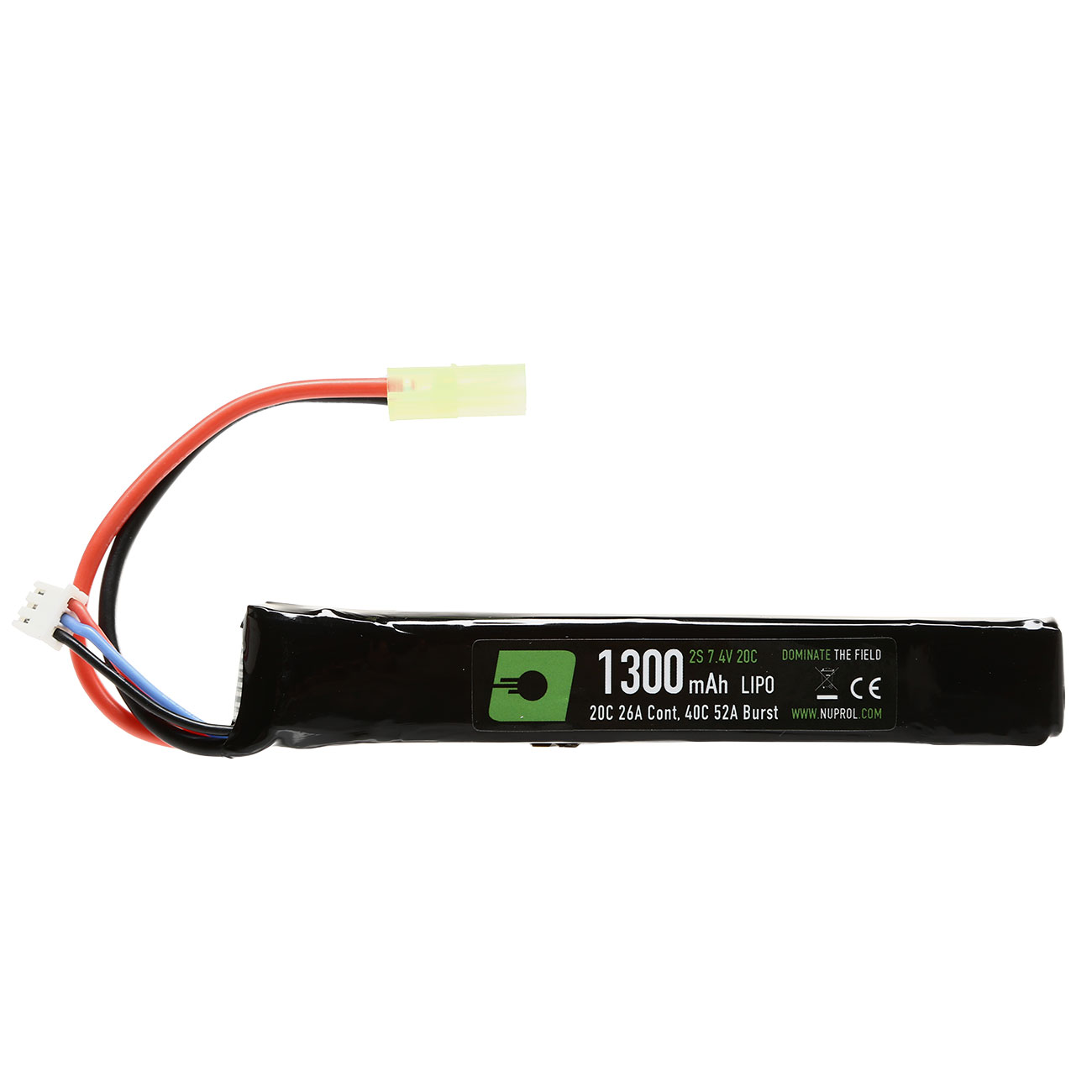 Nuprol Power Series LiPo Akku 7,4V 1300mAh 20C / 40C Stick-Type m. Mini-Tam Anschluss Bild 1