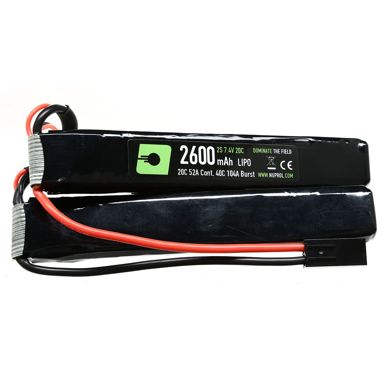 Nuprol Power Series LiPo Akku 7,4V 2600mAh 20C / 40C Small Two-Panel Type m. Mini-Tam Anschluss Bild 1