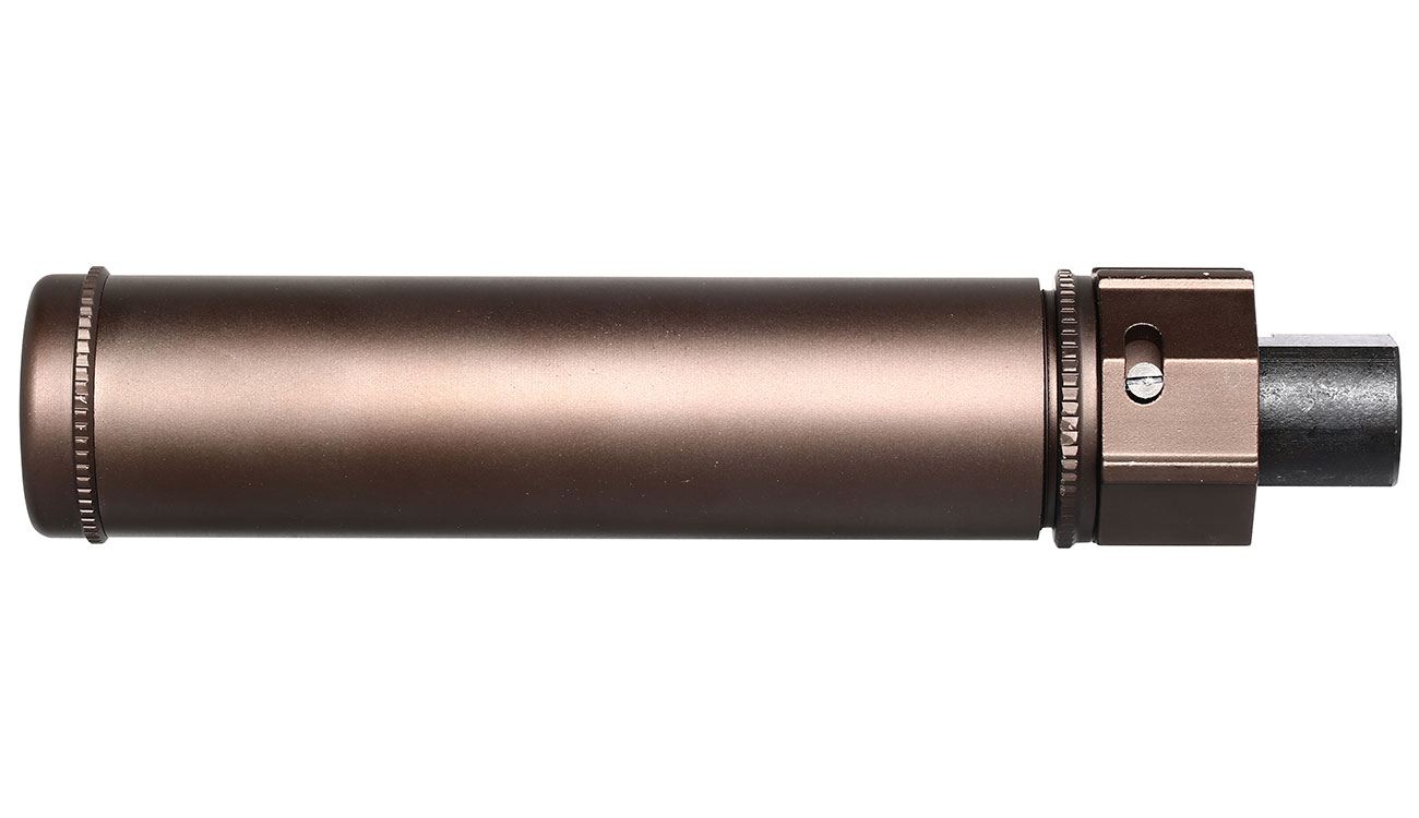 Nuprol BOCCA BOA Long QD Aluminium Suppressor bronze inkl. Stahl Flash-Hider 14mm- Bild 2