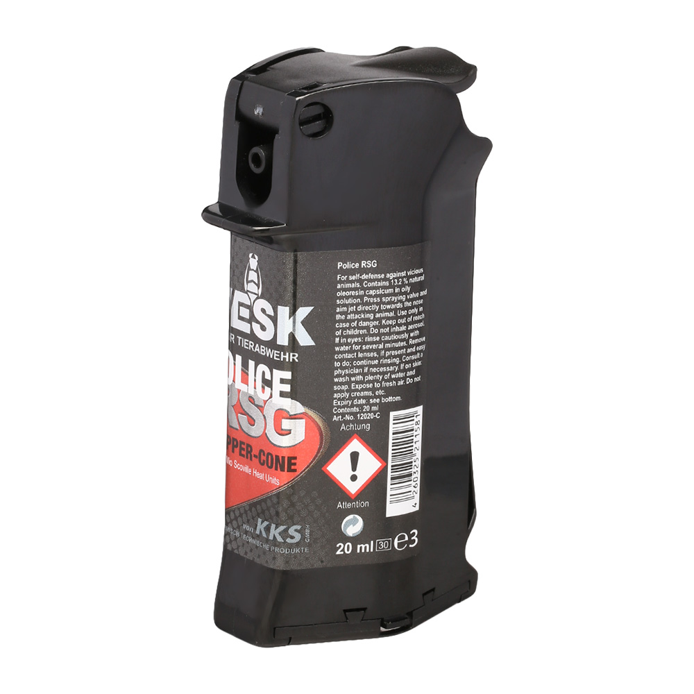 Abwehrspray VESK RSG Police Cone Pfefferspray, 20 ml Breitstrahl hochwirksam, nachfllbar Bild 1