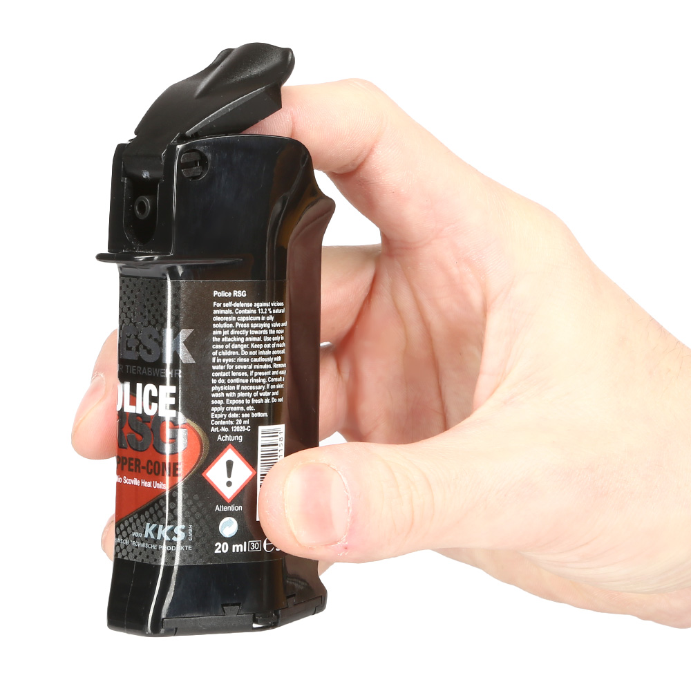 Abwehrspray VESK RSG Police Cone Pfefferspray, 20 ml Breitstrahl hochwirksam, nachfllbar Bild 5