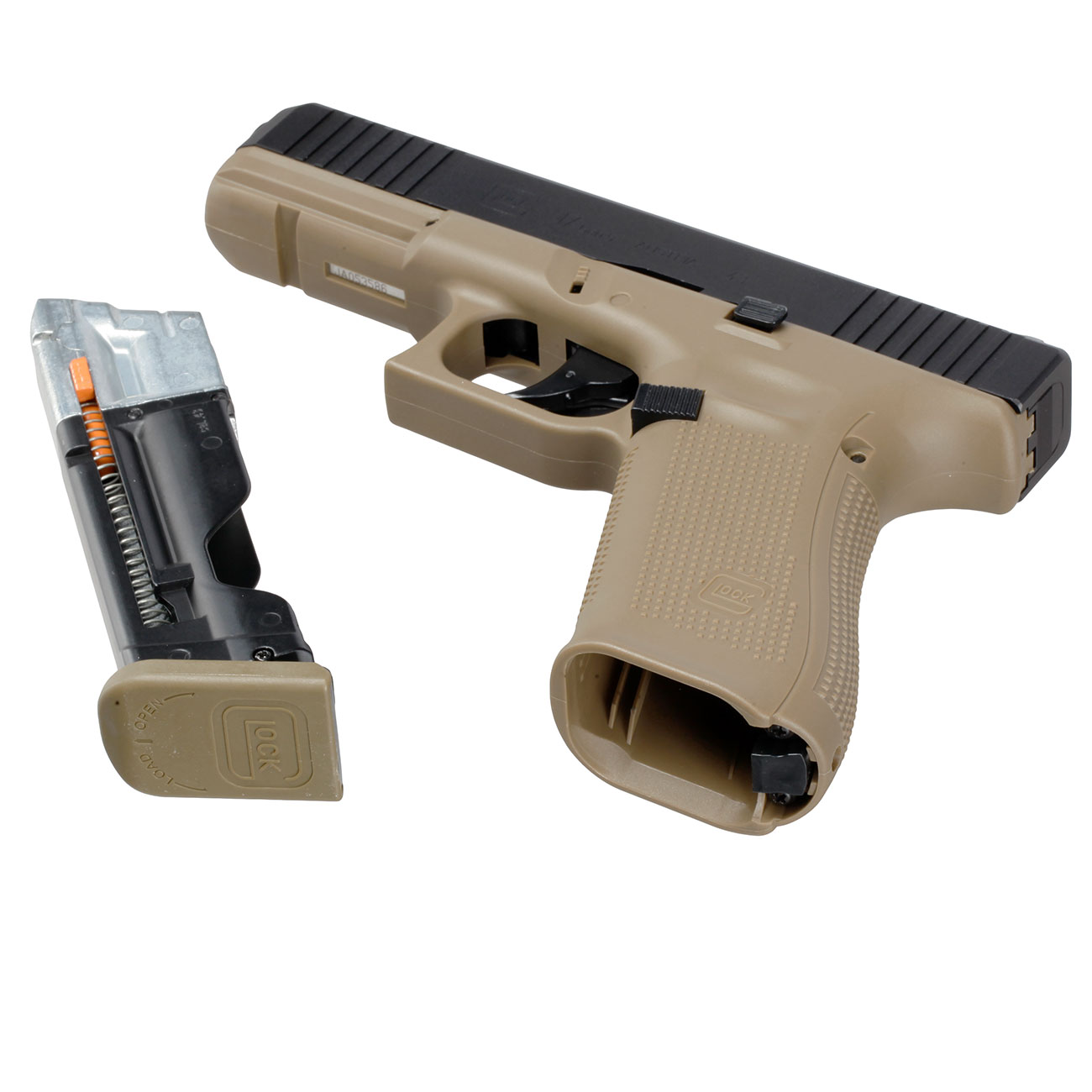 Glock 17 Gen.5 T4E mit Metallschlitten CO2-RAM Pistole Kal. .43 schwarz / coyote Bild 5