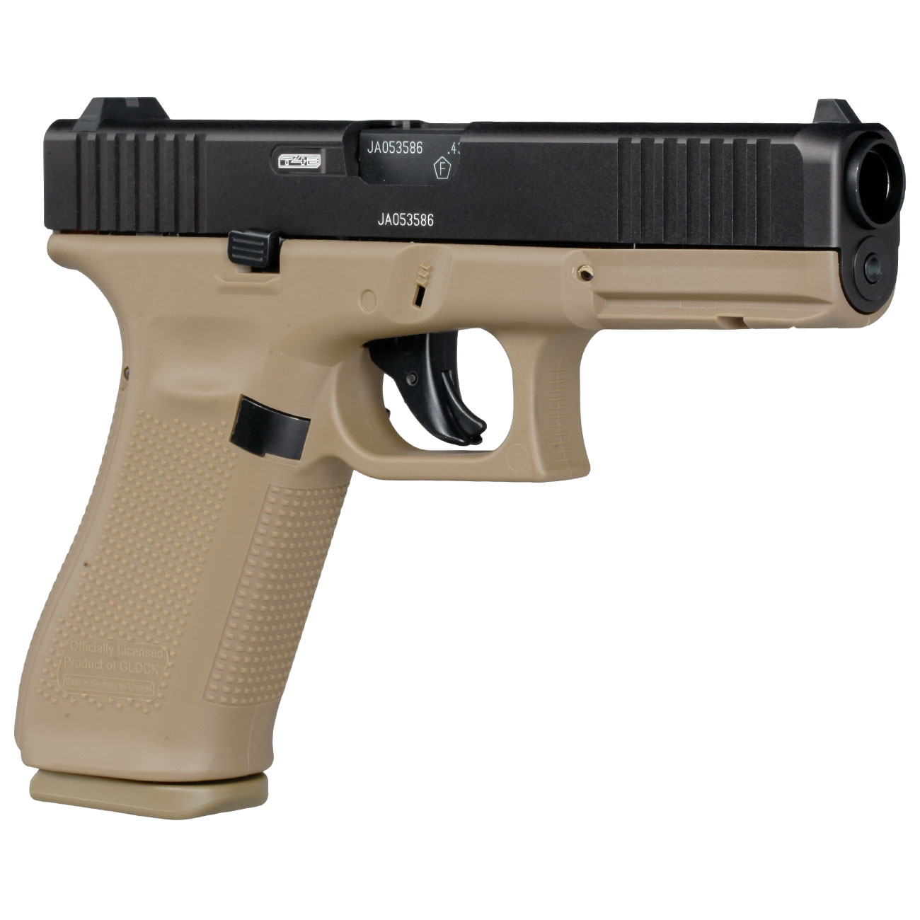 Glock 17 Gen.5 T4E mit Metallschlitten CO2-RAM Pistole Kal. .43 schwarz / coyote Bild 7
