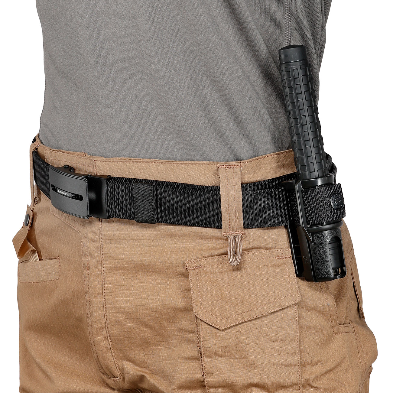 ESP Teleskopschlagstock 21 chrom mit Gummigriff und BH-2 Profiholster Bild 7