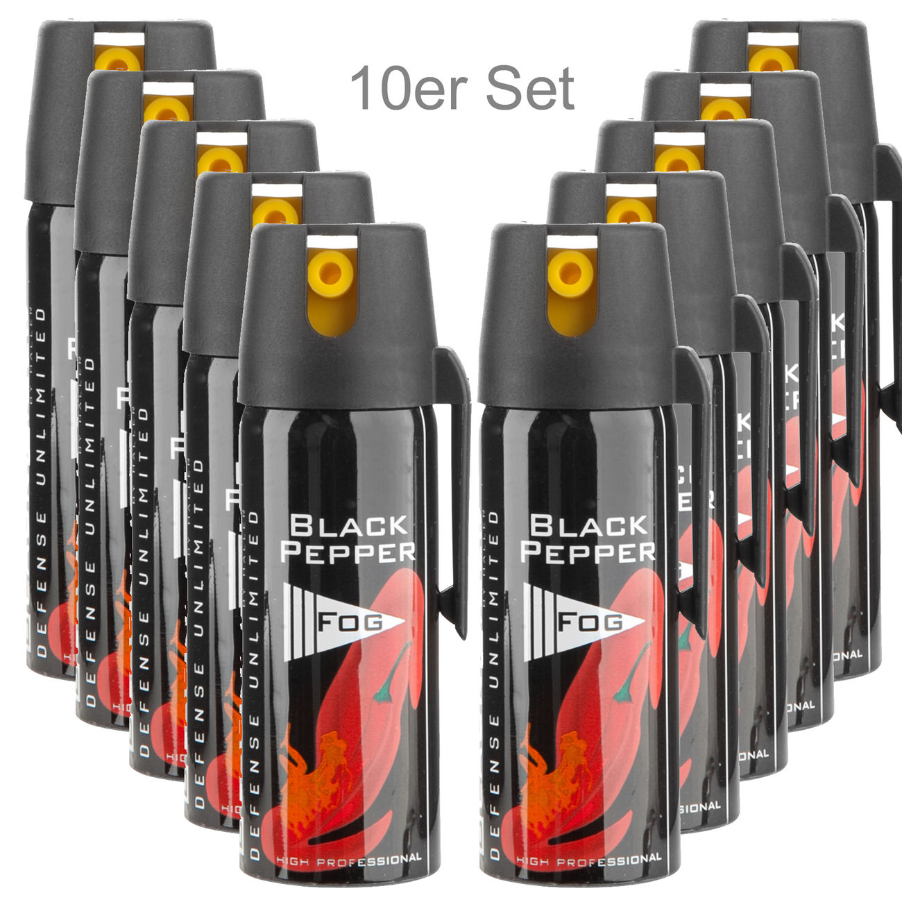 BlackField Pfefferspray Wohnungsset 10x 50ml, hochkonzentriert - Sonderpreis!