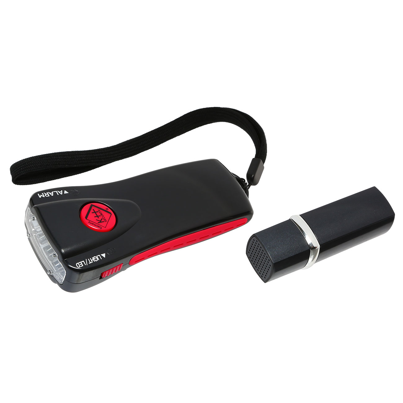 Geschenkset mit LED Alarm-Taschenlampe und Alarm-Lippenstift schwarz Bild 1