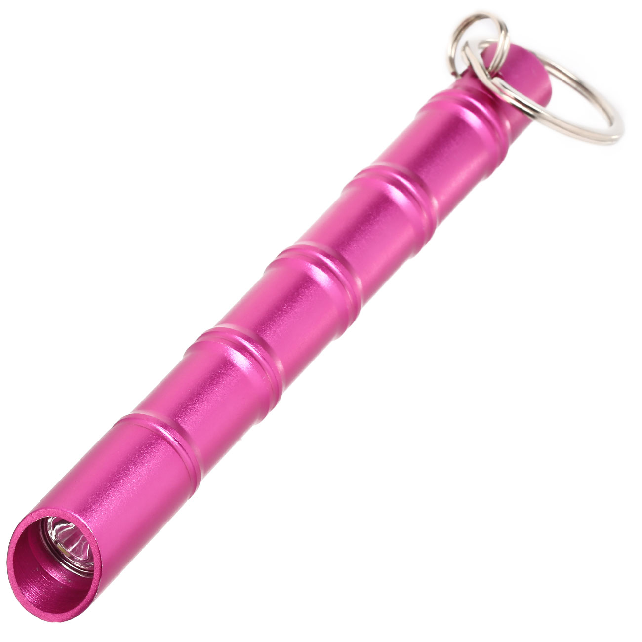 Kubotan Light Defender mit integrieter LED-Taschenlampe und Schlüsselring pink Bild 1