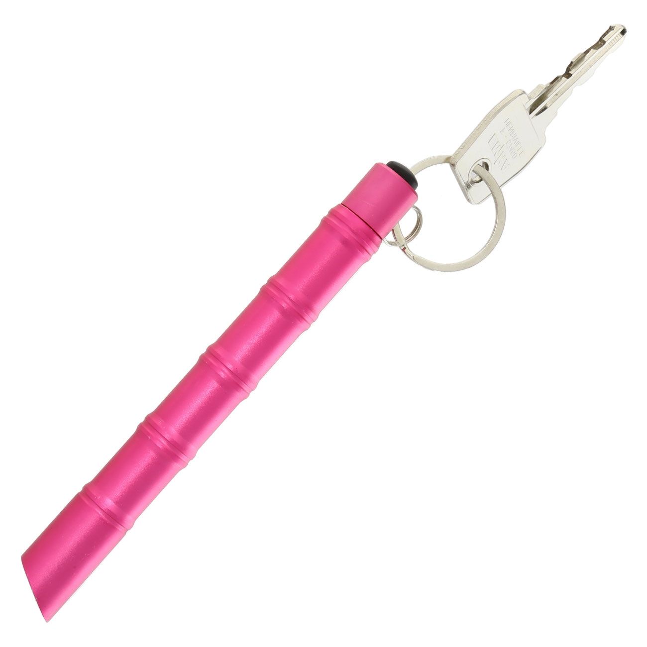 Kubotan Light Defender mit integrieter LED-Taschenlampe und Schlüsselring pink Bild 3