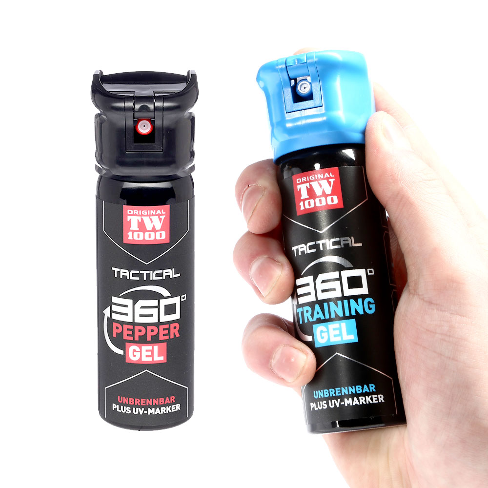 TW1000 Tactical Pepper Gel Classic Pfefferspray mit Pfeffergel 360 Sprhfunktion 45ml inkl. Trainingsspray