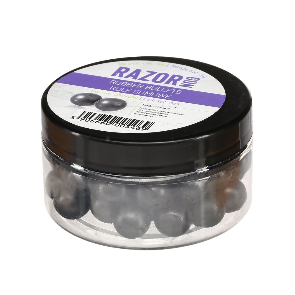 Razor Gun Rubber Balls Gummikugeln Kaliber .50 schwarz 50er Dose