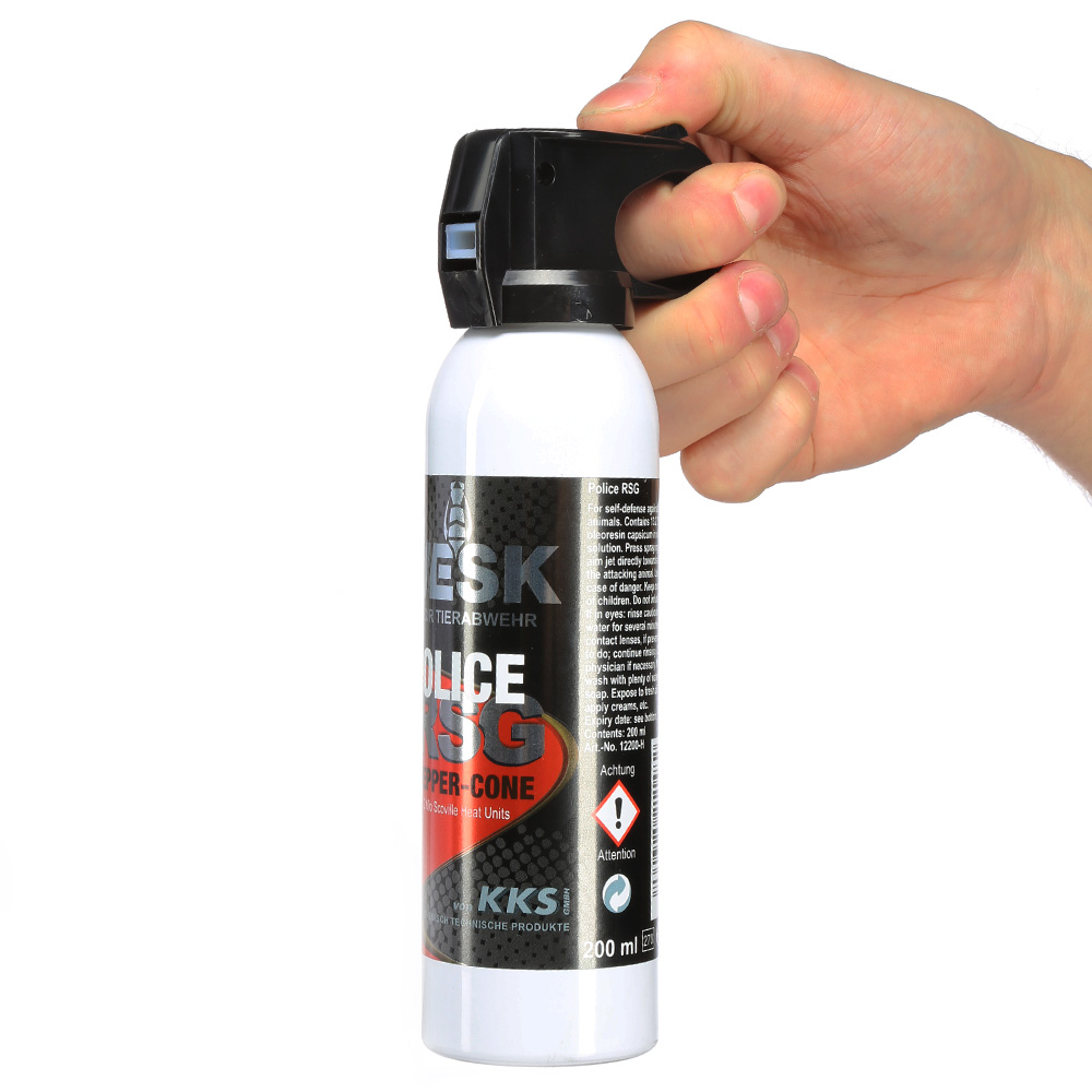 VESK RSG Police Pfefferspray, 200 ml Breitstrahl mit Weitstrahlventil Bild 4