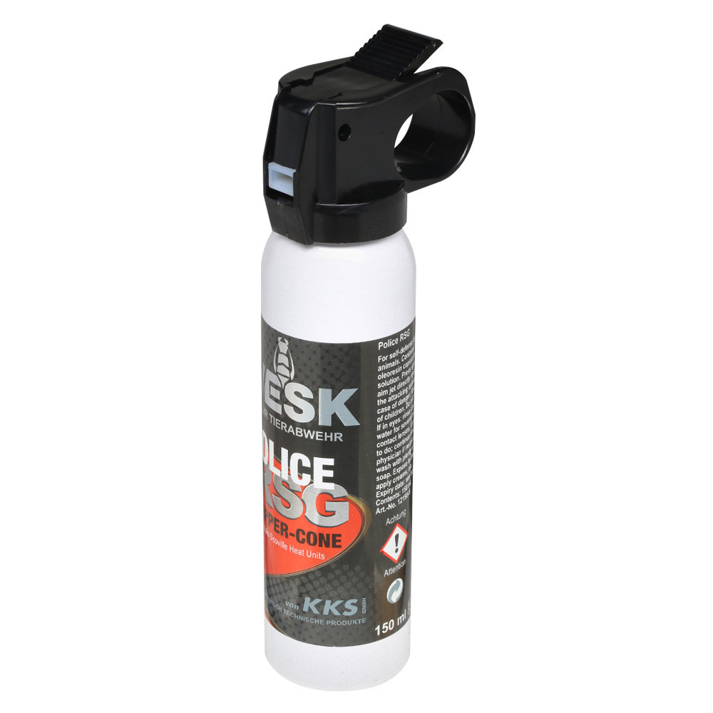 VESK RSG Police Pfefferspray, 150 ml Breitstrahl mit Weitstrahlventil