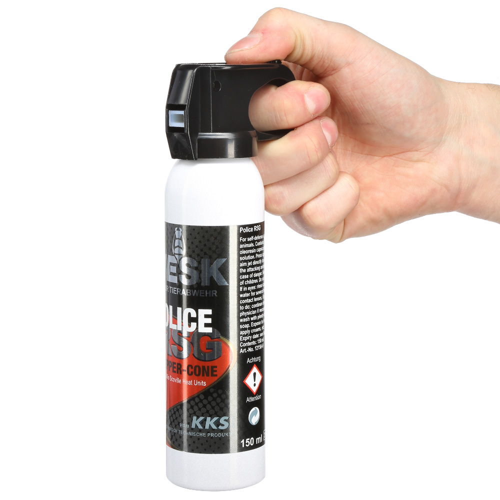 VESK RSG Police Pfefferspray, 150 ml Breitstrahl mit Weitstrahlventil Bild 1