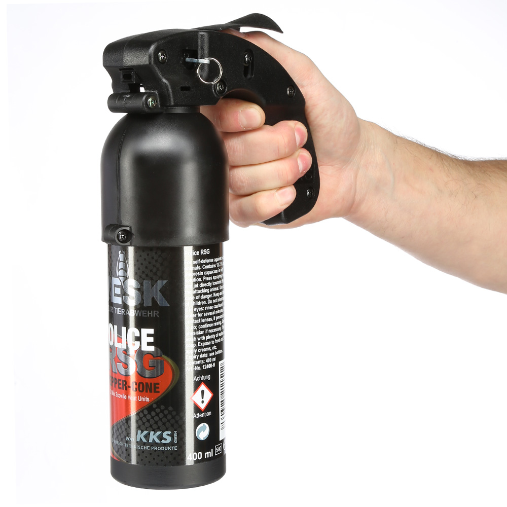 VESK RSG Police Pfefferspray, 400 ml Breitstrahl mit Weitstrahlventil Bild 4