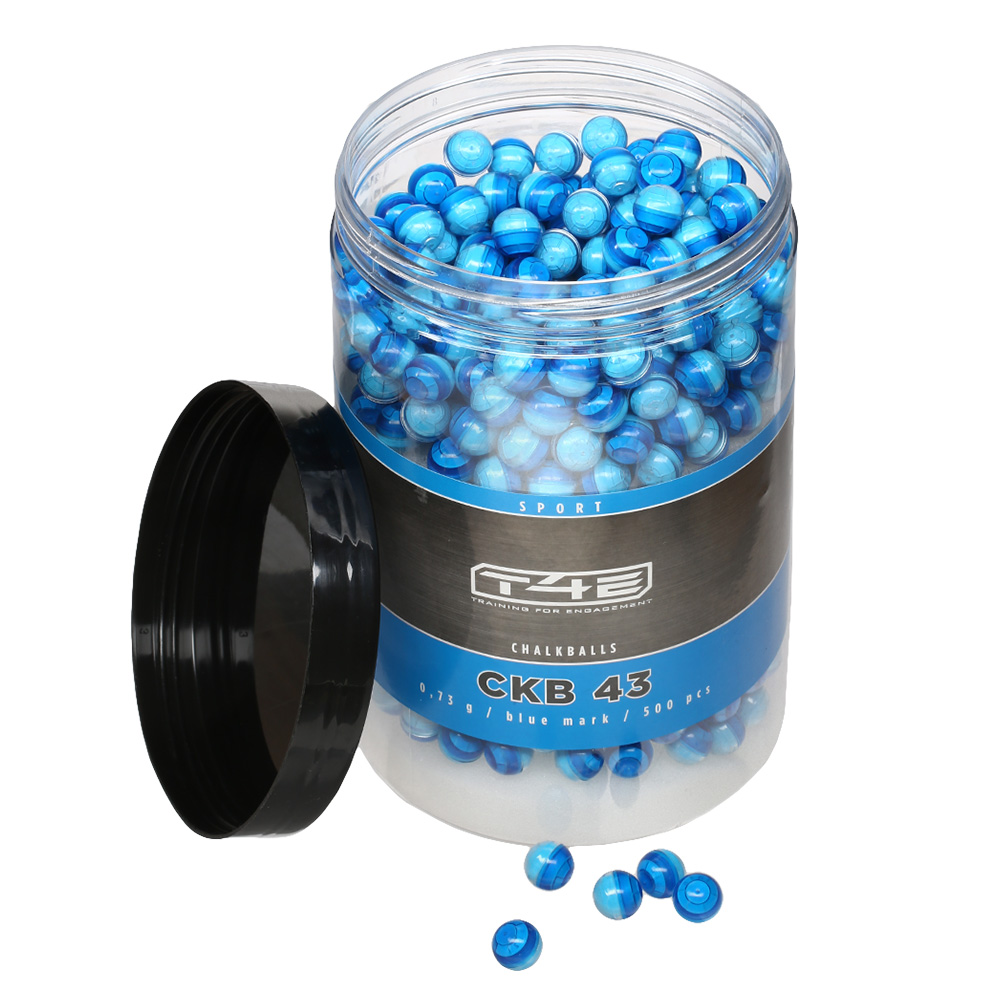 T4E Sport CKB 43 Kreidekugeln Kaliber .43 Chalkballs 500 Stck blau Bild 1